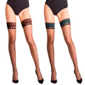 Fine Nylon Seamless Thigh High Stockings Women Cute Sexy Transparent Peacock Lace Print Solid Pattern Winter Summer Use