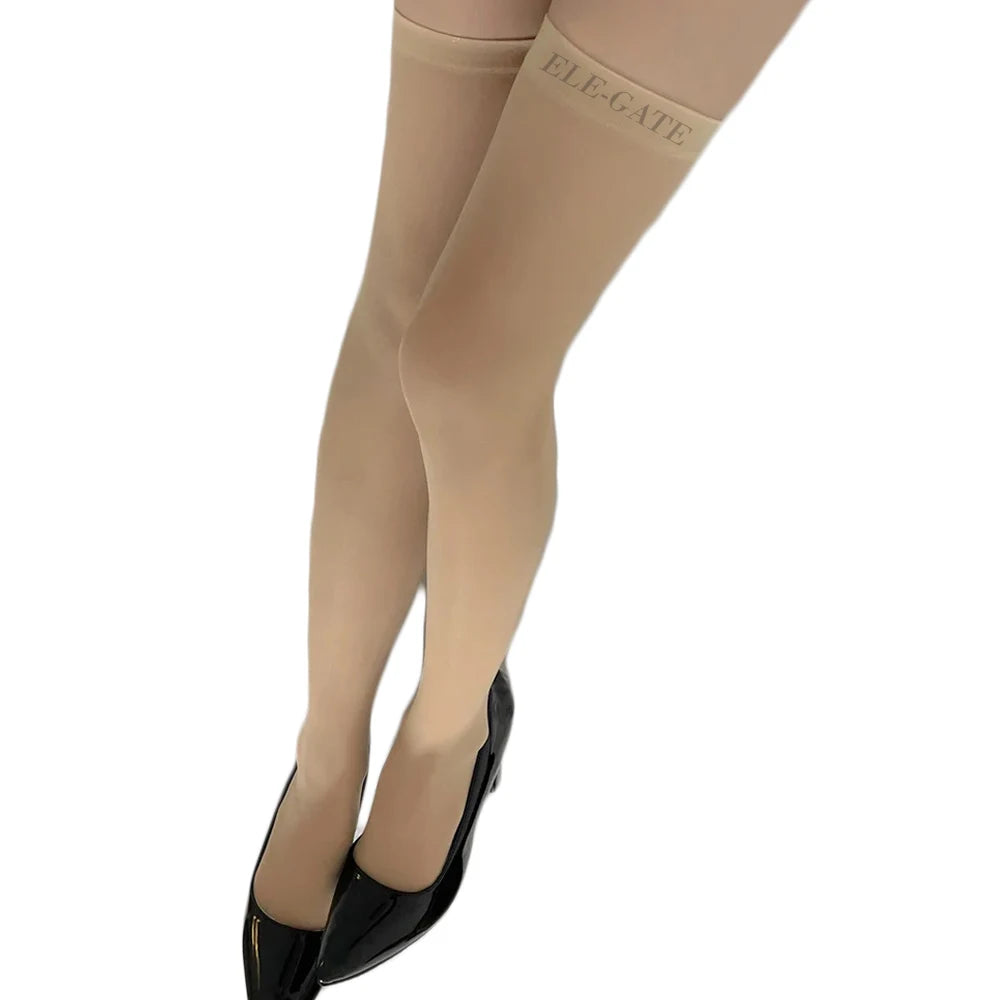 Ultra-Thin Women's Thigh High Seamless Stockings Transparent Thermal Breathable Nylon Fishnet Print Lace Spandex Knitted Weave