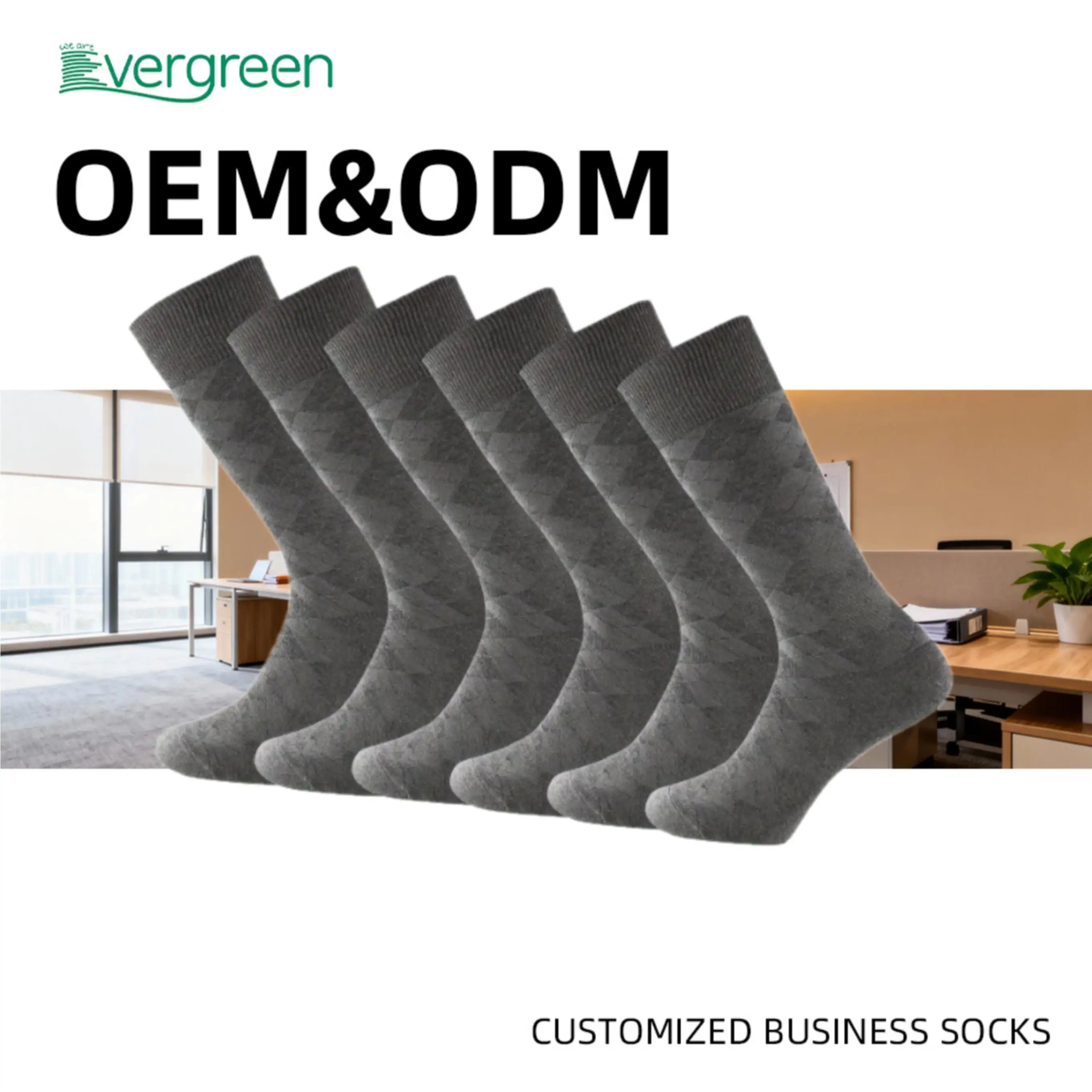 6 Pairs Men's Bamboo Business Socks Solid Color Breathable Moisture-Wicking Dress Socks Fast Shipping From USA Warehouse