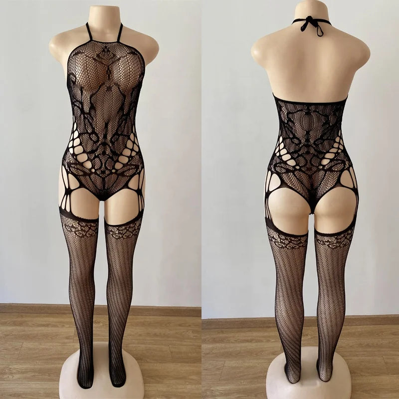 2022 the New Hollow Out Women Lingerie Full Body Stocking Fishnet Sexy Bodystocking