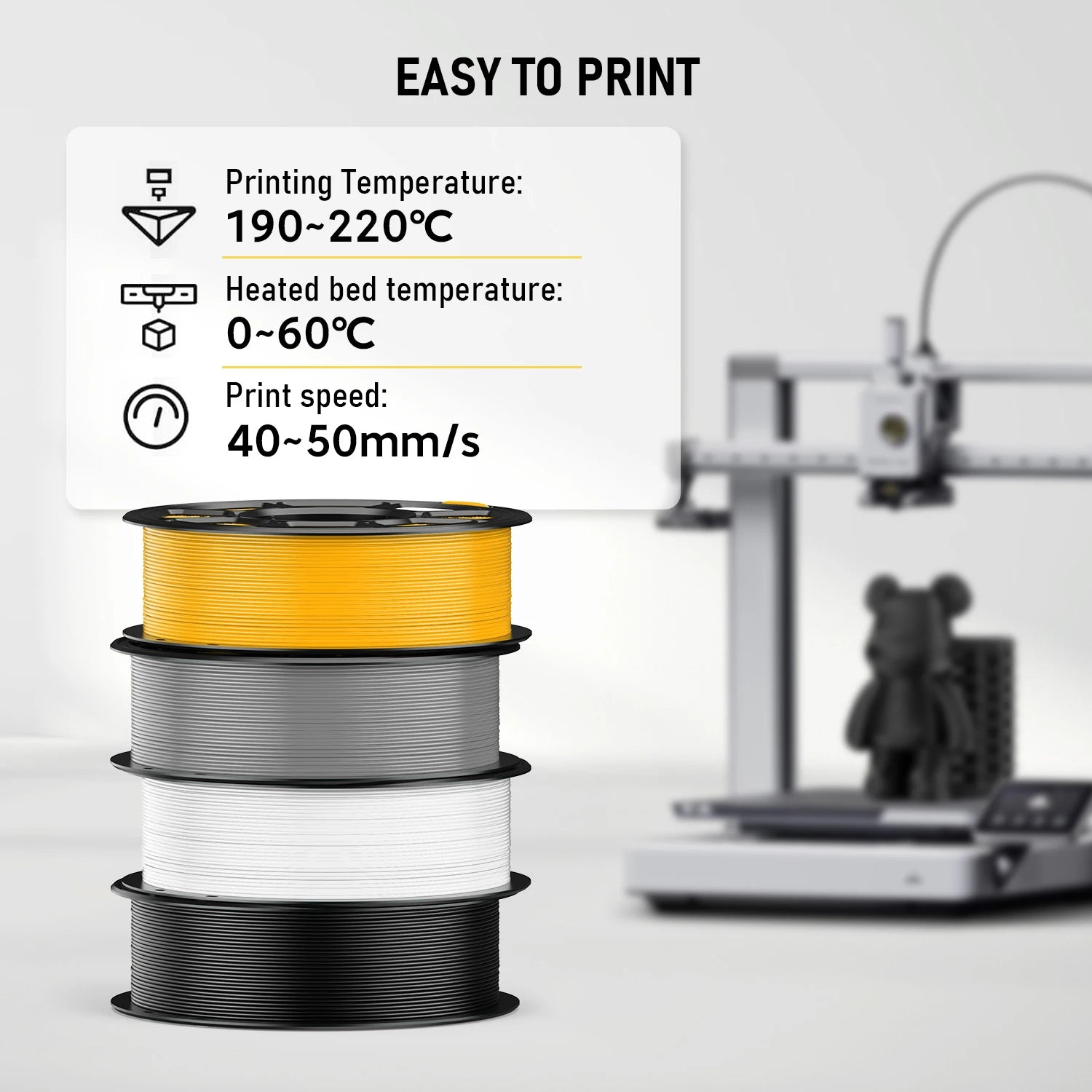1.75mm 1kg/spool PLA 3D Printer Filament Wholesale Good Toughness and High Hardness