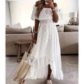Summer  Lace Dress for Women Trendy Casual Beach Cover-ups Outfits Elegant Long Maxi Dresses