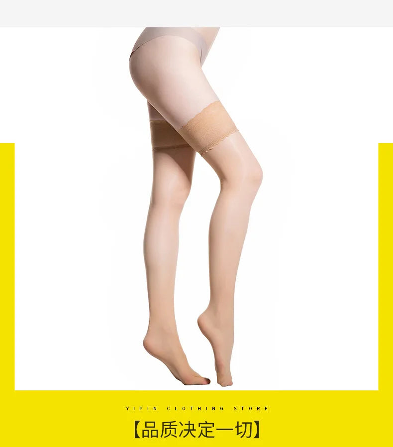 Women Transparent Breathable Thigh High Oil Shiny Slik Dance Pantyhose High Stretch Shimmery Shaping High Tight