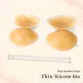 2 PCS Fast Shipping Thin Silicone Adhesive Bra with Strap Women's Sticky Invisible Push-up Underwear for Backless Dress Logo Cup