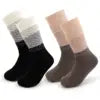 Customizable Thermal Sherpa Dress Socks Winter Warm Fuzzy Anti-Slip Crew Length Knitted Fleece Lined Floor Slippers