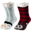 Customizable Thermal Sherpa Dress Socks Winter Warm Fuzzy Anti-Slip Crew Length Knitted Fleece Lined Floor Slippers