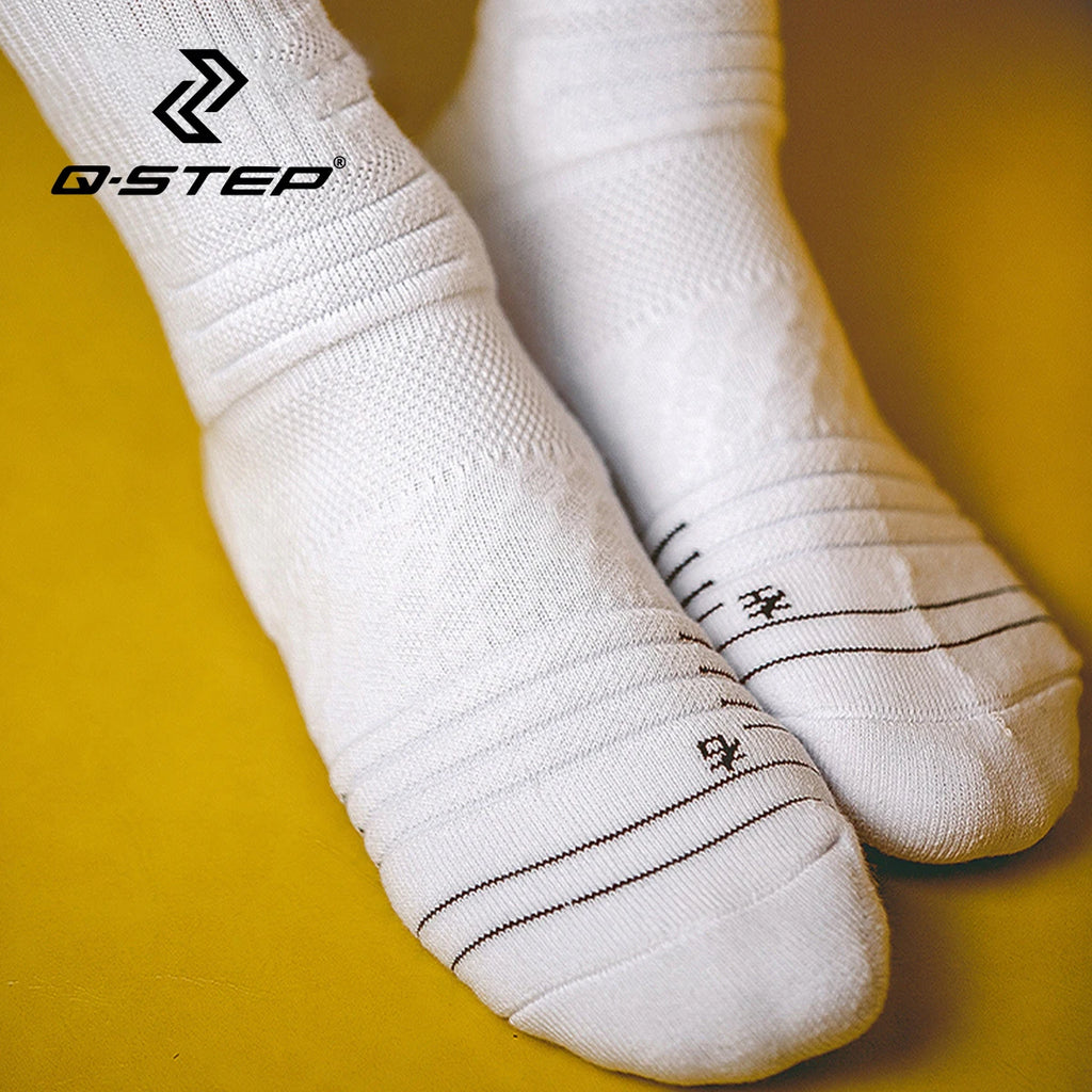 3 Pairs Per Pack Men's Basketball Socks Mid-Calf High-Top Terry Sole Anti-Slip Professional Elite Sports Socks
