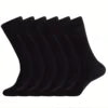6 Prs Gift Box of Solid Color Dress Crew Socks Made of 98% Cotton, Suitable for Both Business and Casual Wear for Men and Women