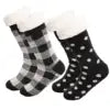 Customizable Thermal Sherpa Dress Socks Winter Warm Fuzzy Anti-Slip Crew Length Knitted Fleece Lined Floor Slippers