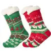 Customizable Thermal Sherpa Dress Socks Winter Warm Fuzzy Anti-Slip Crew Length Knitted Fleece Lined Floor Slippers