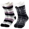 Customizable Thermal Sherpa Dress Socks Winter Warm Fuzzy Anti-Slip Crew Length Knitted Fleece Lined Floor Slippers