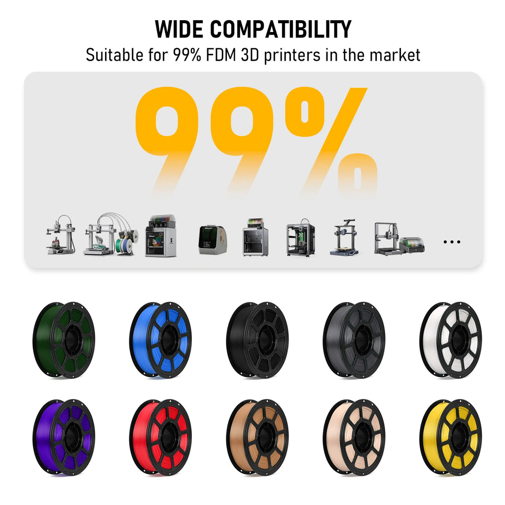 1.75mm 1kg/spool PLA 3D Printer Filament Wholesale Good Toughness and High Hardness