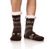 Customizable Thermal Sherpa Dress Socks Winter Warm Fuzzy Anti-Slip Crew Length Knitted Fleece Lined Floor Slippers