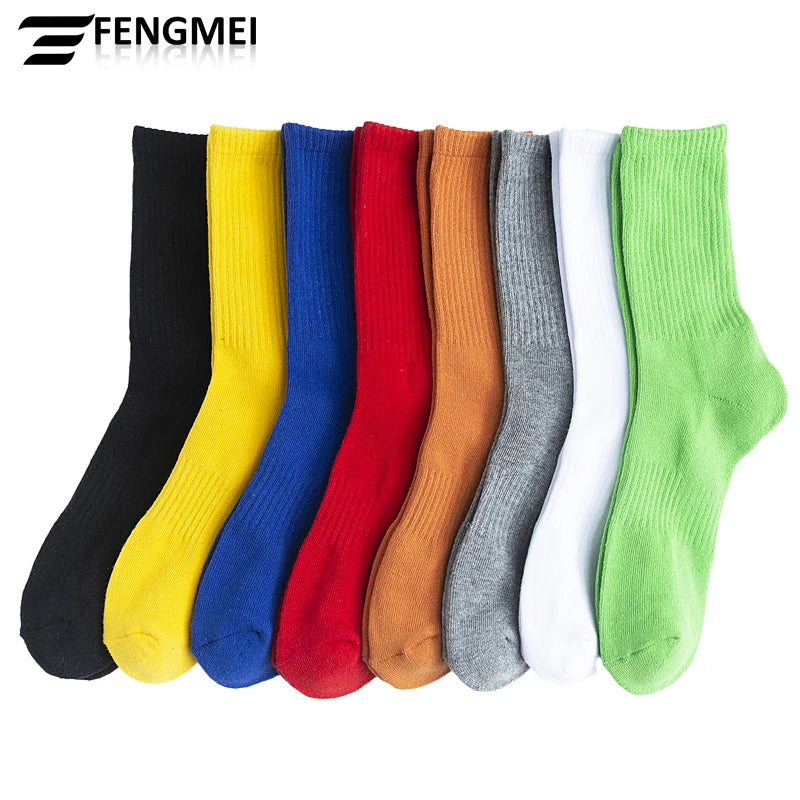 Pure Solid Terry Cushion NK Socks Custom Breathable Cotton Colorful Men Compression Sock Sports Tube Elite Basketball Crew Socks