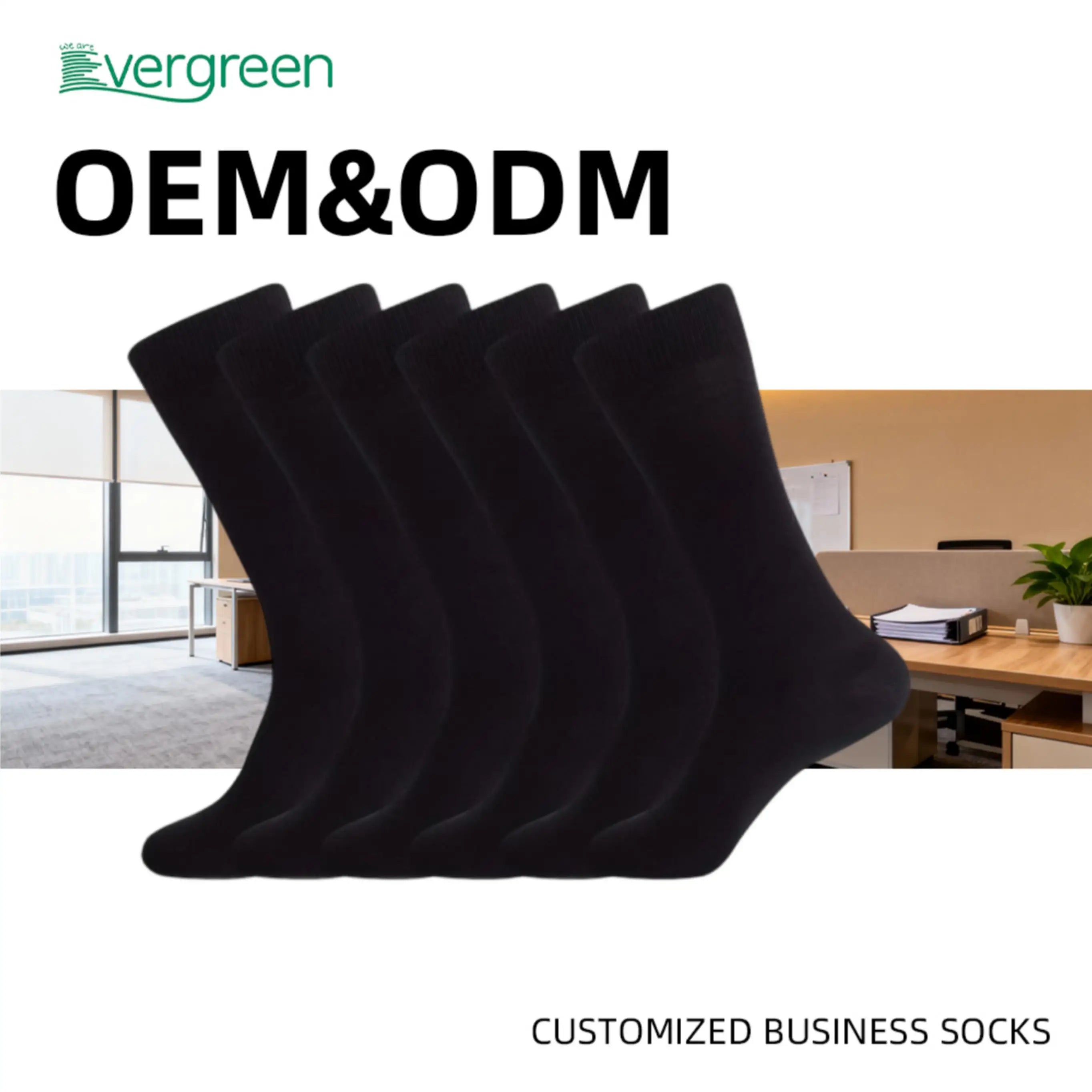 6 Prs Gift Box of Solid Color Dress Crew Socks Made of 98% Cotton, Suitable for Both Business and Casual Wear for Men and Women