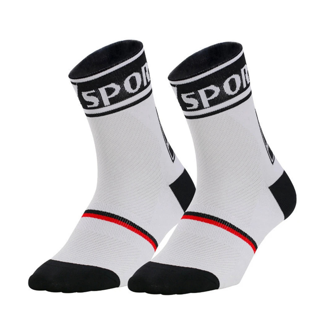 Men's & Women's Cycling Sports Socks for Running Biking Basketball Hiking Printed Pattern Knitted Crew Height