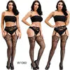 Women's Gothic Black Nylon Fishnet Pantyhose Sexy Garter Erotic Stockings Compression Thin Solid Knitted Fish Net Stockings T.T