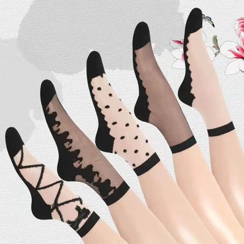 Wholesale Sexy Lace Fishnet Socks Transparent Stretch Elasticity Net Yarn Thin Girl Women Socks