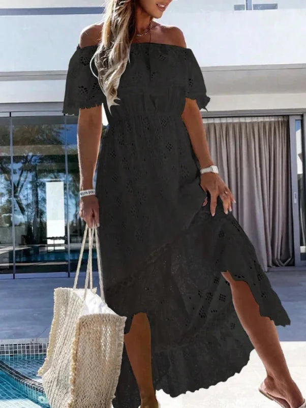 Summer  Lace Dress for Women Trendy Casual Beach Cover-ups Outfits Elegant Long Maxi Dresses