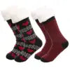 Customizable Thermal Sherpa Dress Socks Winter Warm Fuzzy Anti-Slip Crew Length Knitted Fleece Lined Floor Slippers