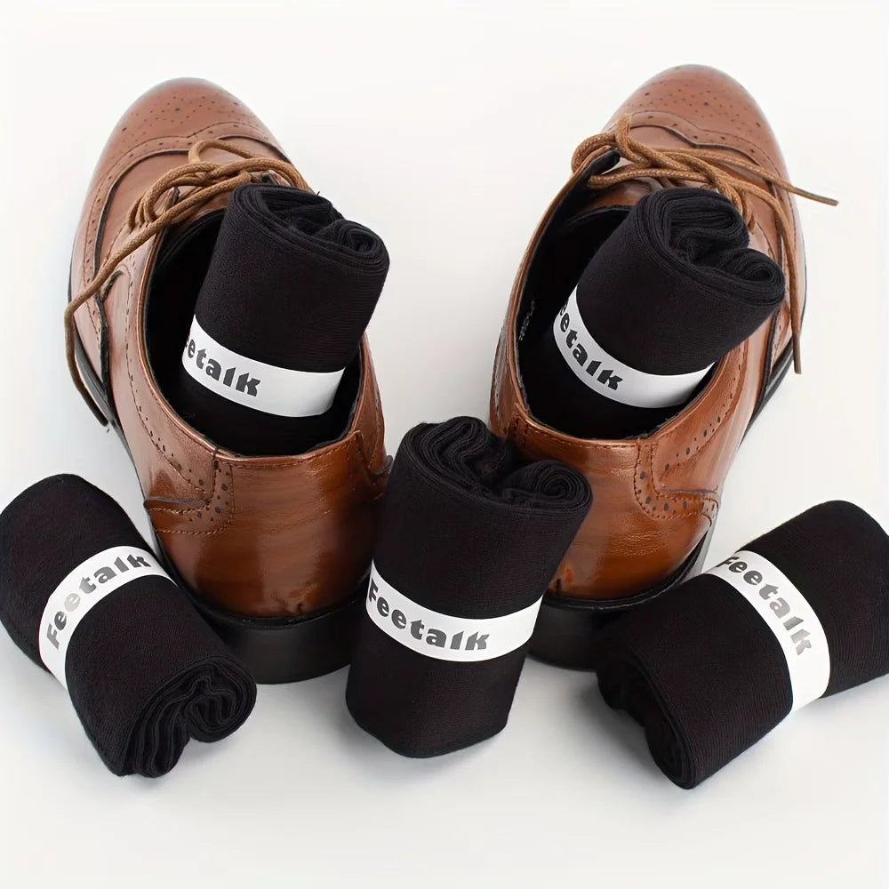 6 Prs Gift Box of Solid Color Dress Crew Socks Made of 98% Cotton, Suitable for Both Business and Casual Wear for Men and Women