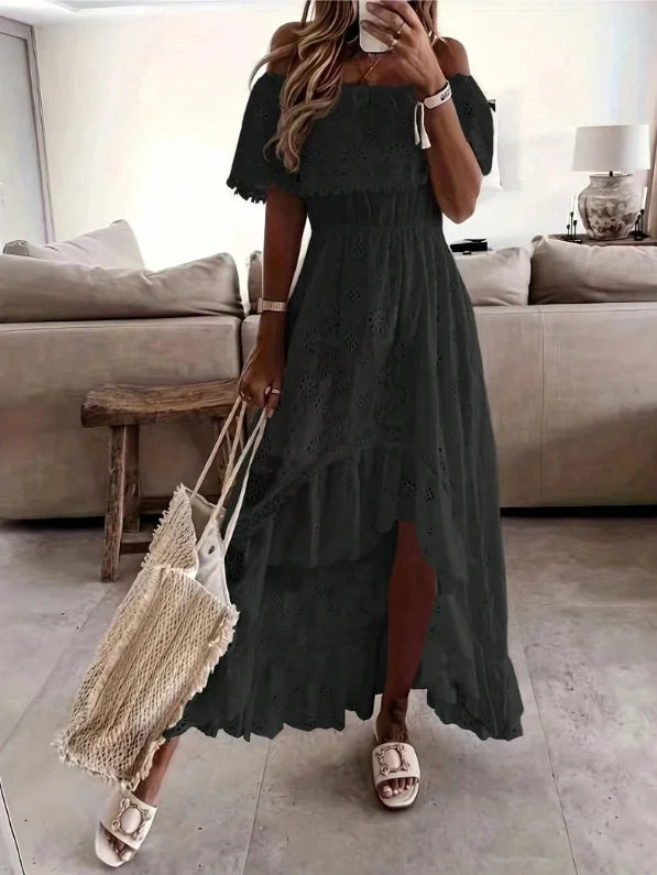 Summer  Lace Dress for Women Trendy Casual Beach Cover-ups Outfits Elegant Long Maxi Dresses