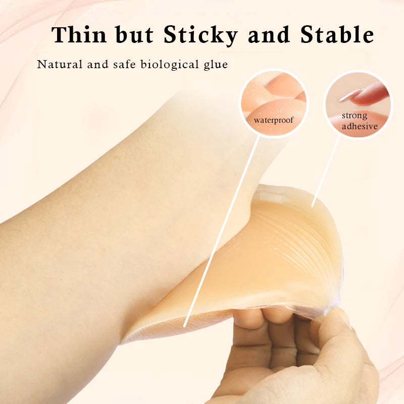 2 PCS Fast Shipping Thin Silicone Adhesive Bra with Strap Women's Sticky Invisible Push-up Underwear for Backless Dress Logo Cup