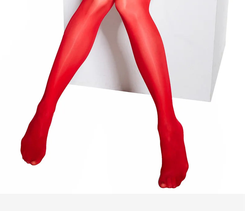 Women Transparent Breathable Thigh High Oil Shiny Slik Dance Pantyhose High Stretch Shimmery Shaping High Tight