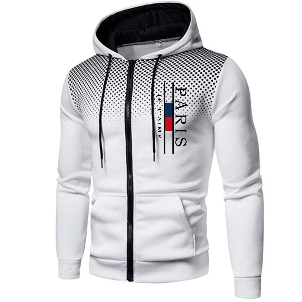 Men's Hoodies Sweatshirts Printing Fashion Zip Jacket Casual Versatile Overcoat Outdoors Sports Men Clothing Daily Exercise Tops