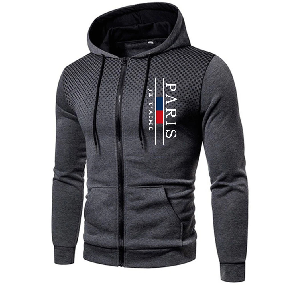 Men's Hoodies Sweatshirts Printing Fashion Zip Jacket Casual Versatile Overcoat Outdoors Sports Men Clothing Daily Exercise Tops