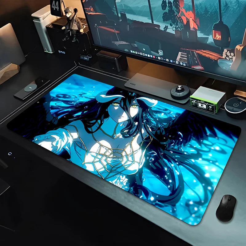 Albedo Mouse Pad Large Computer Office Game Table Mats Rubber Anti-slip Gaming Keyboard coaster Long PC Desk Pads Mousepad Anime