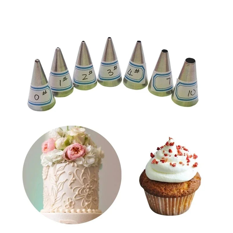 1-9Pcs Round Writting Icing Piping Nozzles For Cake Decorating Cupcake Baking Pastry Tools Confectionery Kitchen Gadgets New