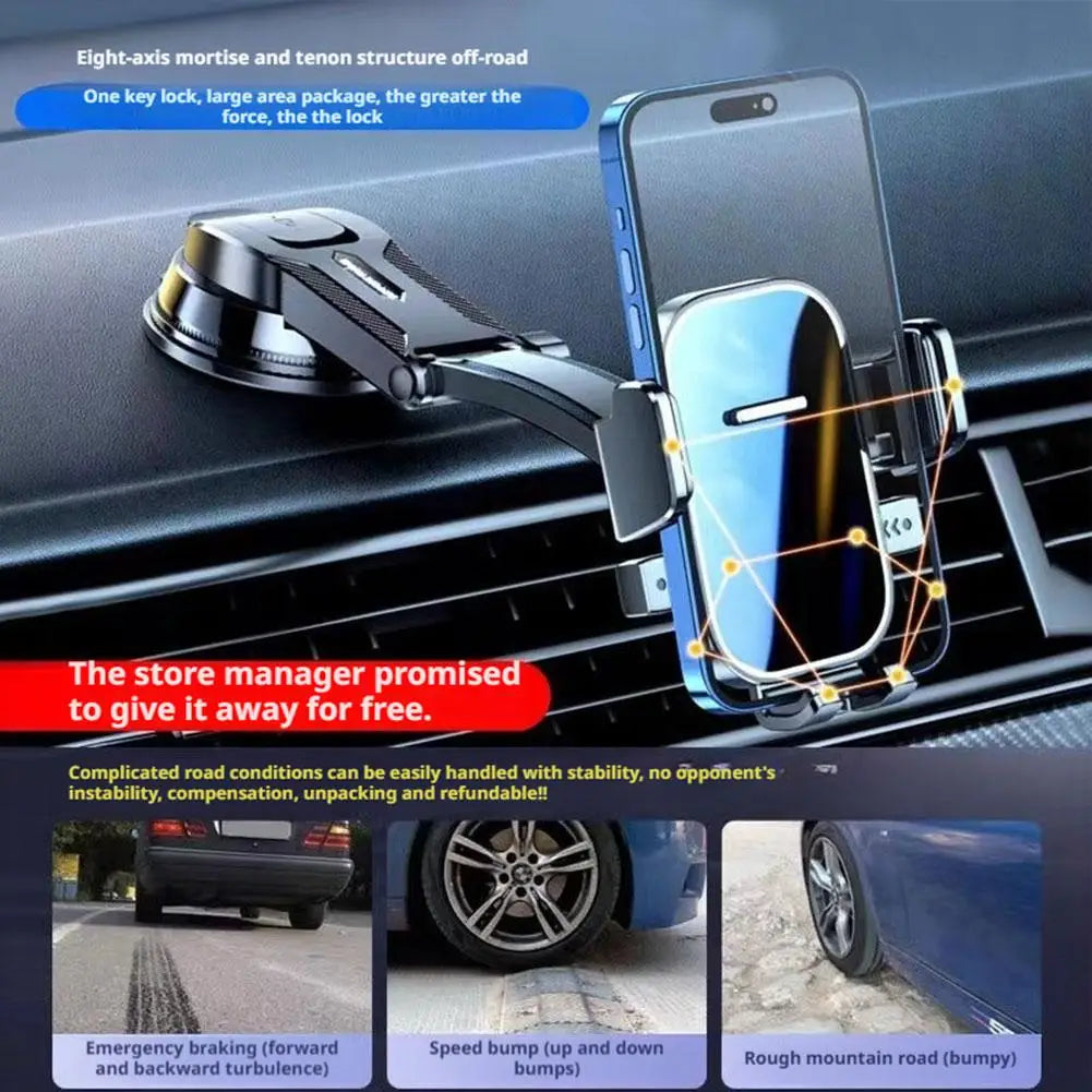 Car Universal Mobile Phone Stand Car Suction Cup Rotation Adjustment Center Console Fixed Navigation Support Car Phone Holder