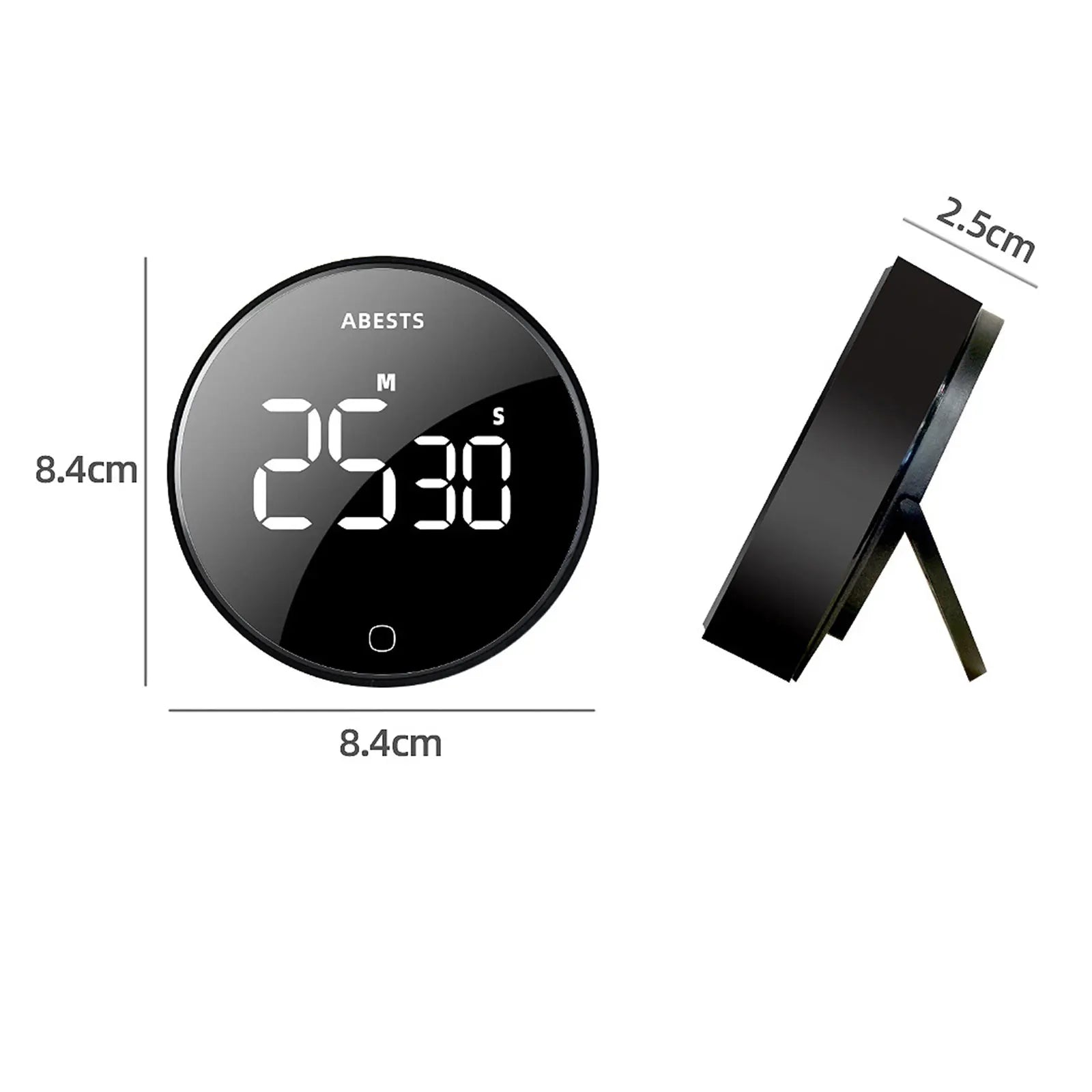 LED Digital Rotary Timer USB Rechargeable Magnetic Cooking Remind Alarm Clock 3-Level Volume Back Bracket Design Kitchen Gadgets