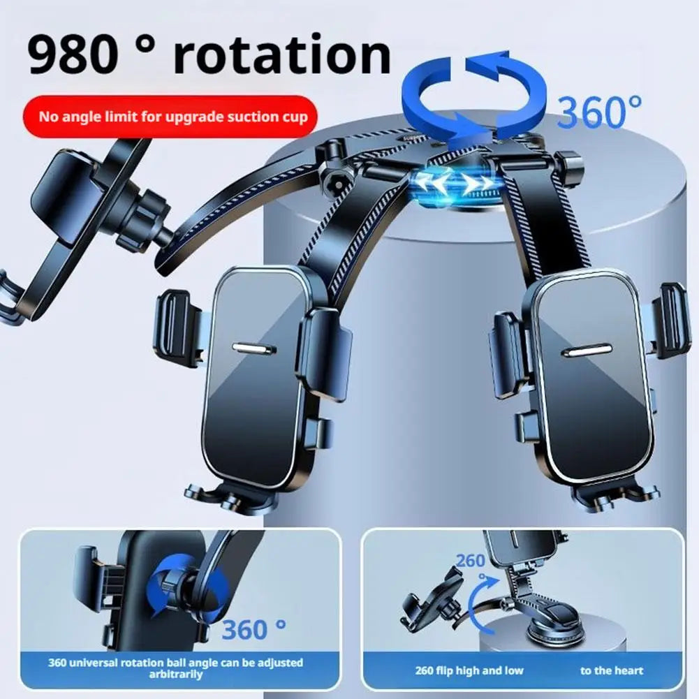 Car Universal Mobile Phone Stand Car Suction Cup Rotation Adjustment Center Console Fixed Navigation Support Car Phone Holder