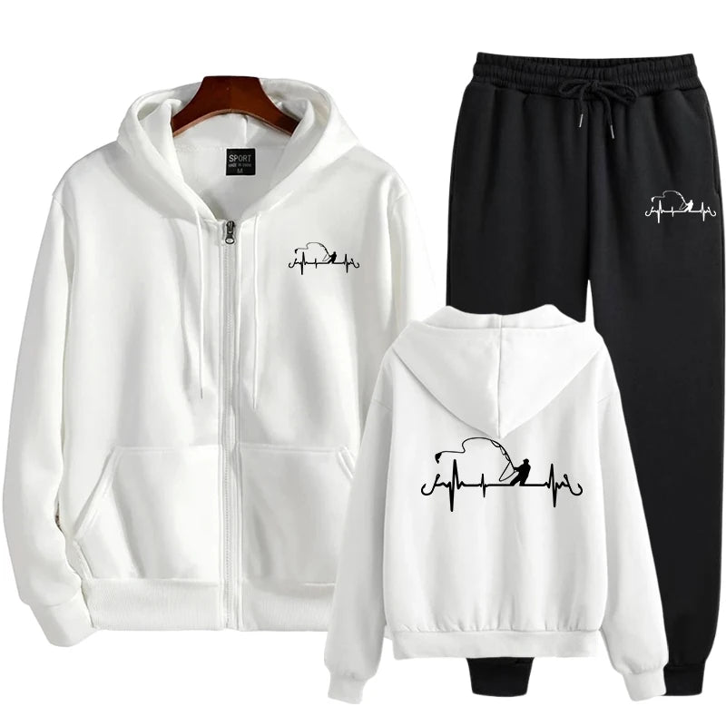 Fashion Daily Men's Tracksuit Sweatshirts Men Single Piece Sweatshirt Sports Pants and Sportswear Zip Up Hoodies Hoodie Cardigan