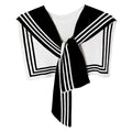 Womem Fashion Sweater Knitted Knotted Shawl Black White Stripe Double sided Sweater Shawl Travel Casual Scarf Knitted Shawl