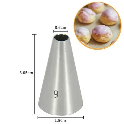 1-9Pcs Round Writting Icing Piping Nozzles For Cake Decorating Cupcake Baking Pastry Tools Confectionery Kitchen Gadgets New