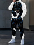 Trendy Men's 3D Animal Tiger Print Hoodies 2-Piece Set Fashion Men Women Tracksuit Outfits Outdoor Sports Sweatshirts Pants Suit