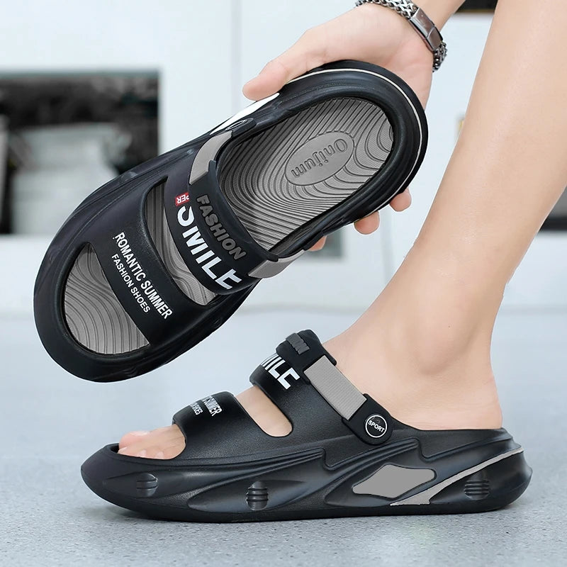 Fashion Men Outdoor Sandals Slippers Beach Comfortable Thick Sole Clogs Men Casual Shoes Garden Shoes Men Women Beach Sandals