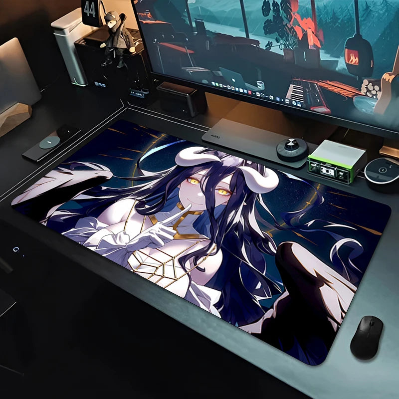Albedo Mouse Pad Large Computer Office Game Table Mats Rubber Anti-slip Gaming Keyboard coaster Long PC Desk Pads Mousepad Anime