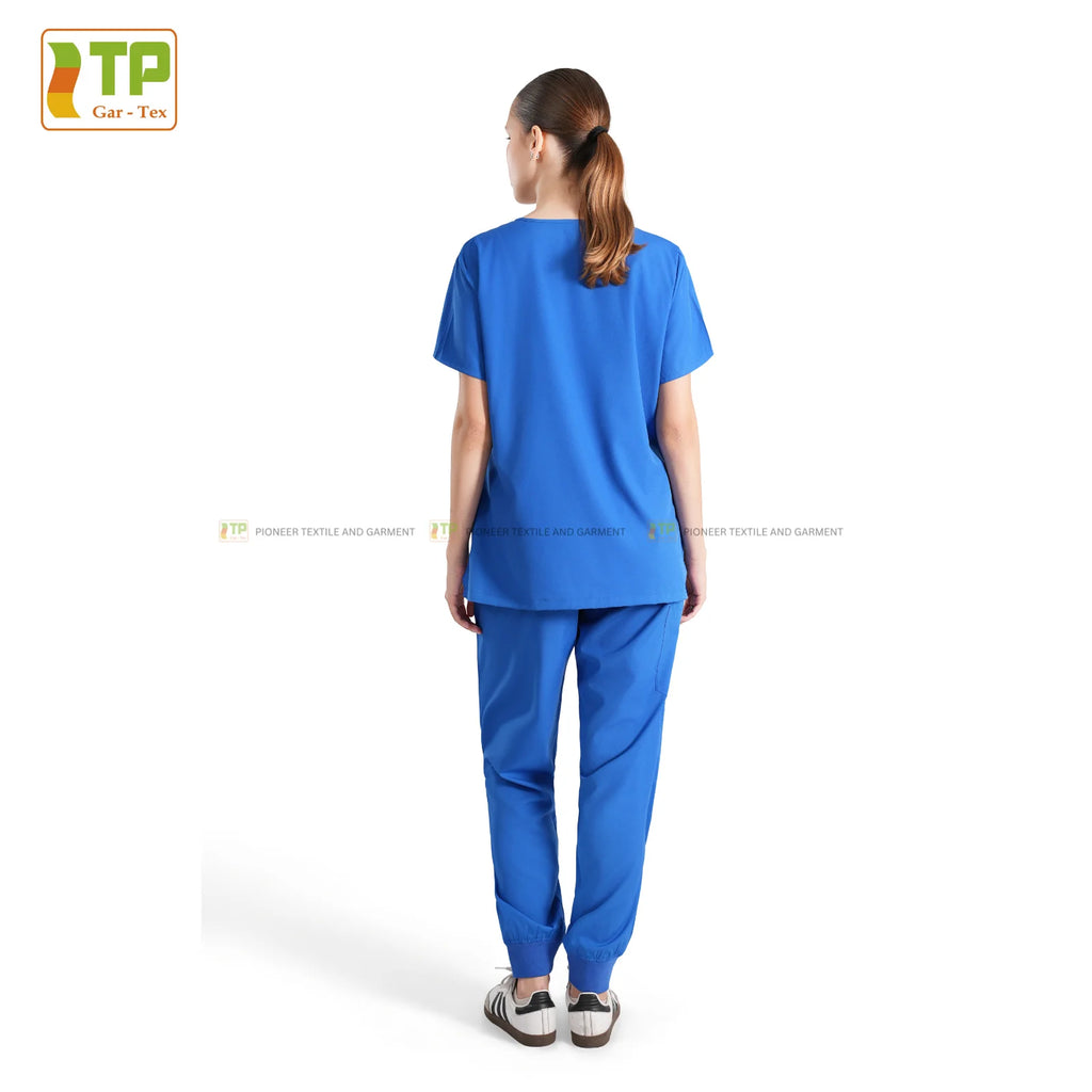 Ready for Delivery Women's Anti-Wrinkle Spandex/Polyester Scrub Sets Woven Fabric Needle Detection Hospital Use Made Vietnam