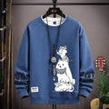 Autumn Men's Sweatshirt Adolescent Astronaut Printed Long Sleeve T-shirt Fashion Men's Clothing Grey O Neck Harajuku Top New