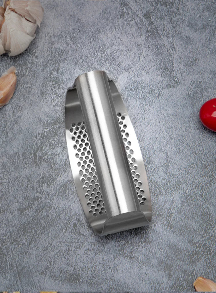 Stainless Steel Manual Garlic Press Multi-function Curved Garlic Grinding Slicer Chopper Kitchen Garlic Presses Cooking Gadgets