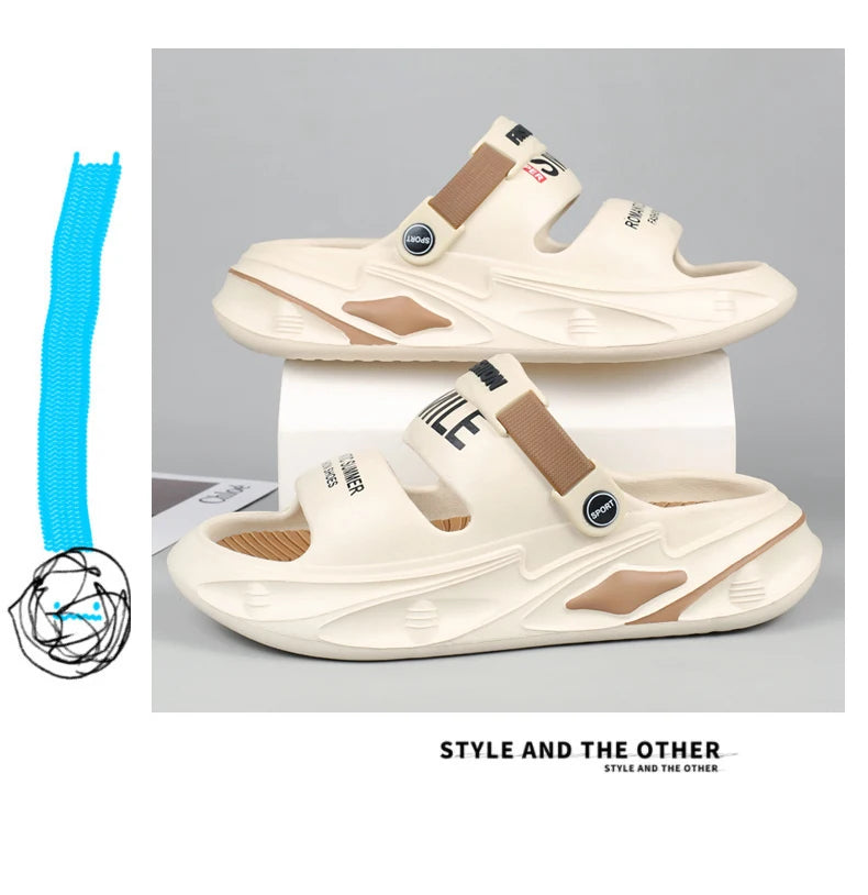 Fashion Men Outdoor Sandals Slippers Beach Comfortable Thick Sole Clogs Men Casual Shoes Garden Shoes Men Women Beach Sandals