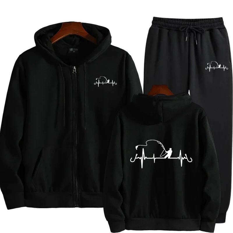 Fashion Daily Men's Tracksuit Sweatshirts Men Single Piece Sweatshirt Sports Pants and Sportswear Zip Up Hoodies Hoodie Cardigan