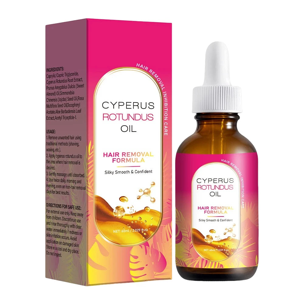 Cyperus Rotundus Oil For Hair Removal Soft Smooth Skin Care Deep Hydration Anti Hair Growth Inhibition After Shave Oil,60ml