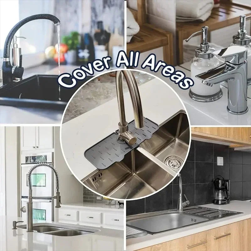 Faucet Absorbent Pad Silicone Kitchen Sink Splash Guard Drain Pad Splash Catching Pad Countertop Protector Kitchen Gadgets For