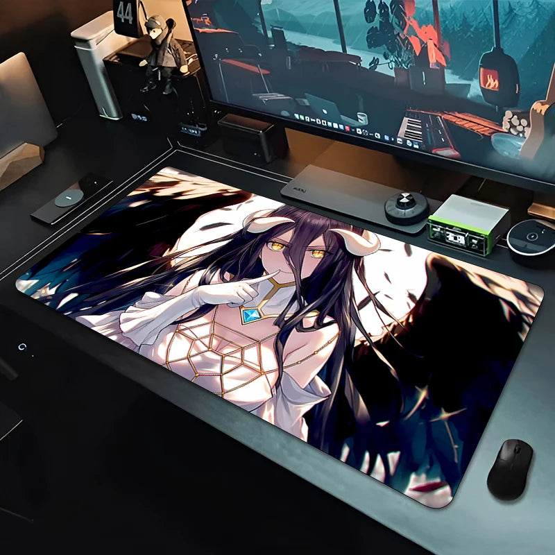 Albedo Mouse Pad Large Computer Office Game Table Mats Rubber Anti-slip Gaming Keyboard coaster Long PC Desk Pads Mousepad Anime