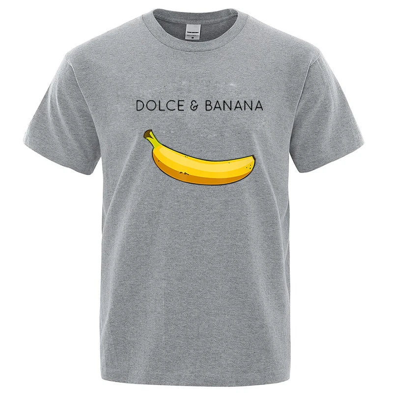 Summer Men T-shirt High Quality Cotton Blend Funny Banana Printing Loose O-neck Men Short Sleeve Casual For Male T-shirt Top Tee